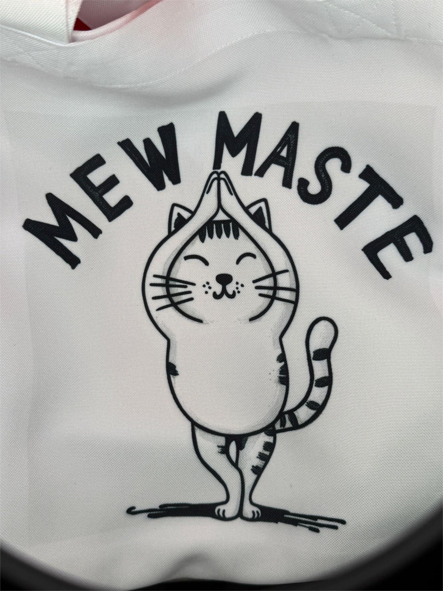 Mewmaste Cat Tote Bag – Funny Yoga Cat Design on Polyester
