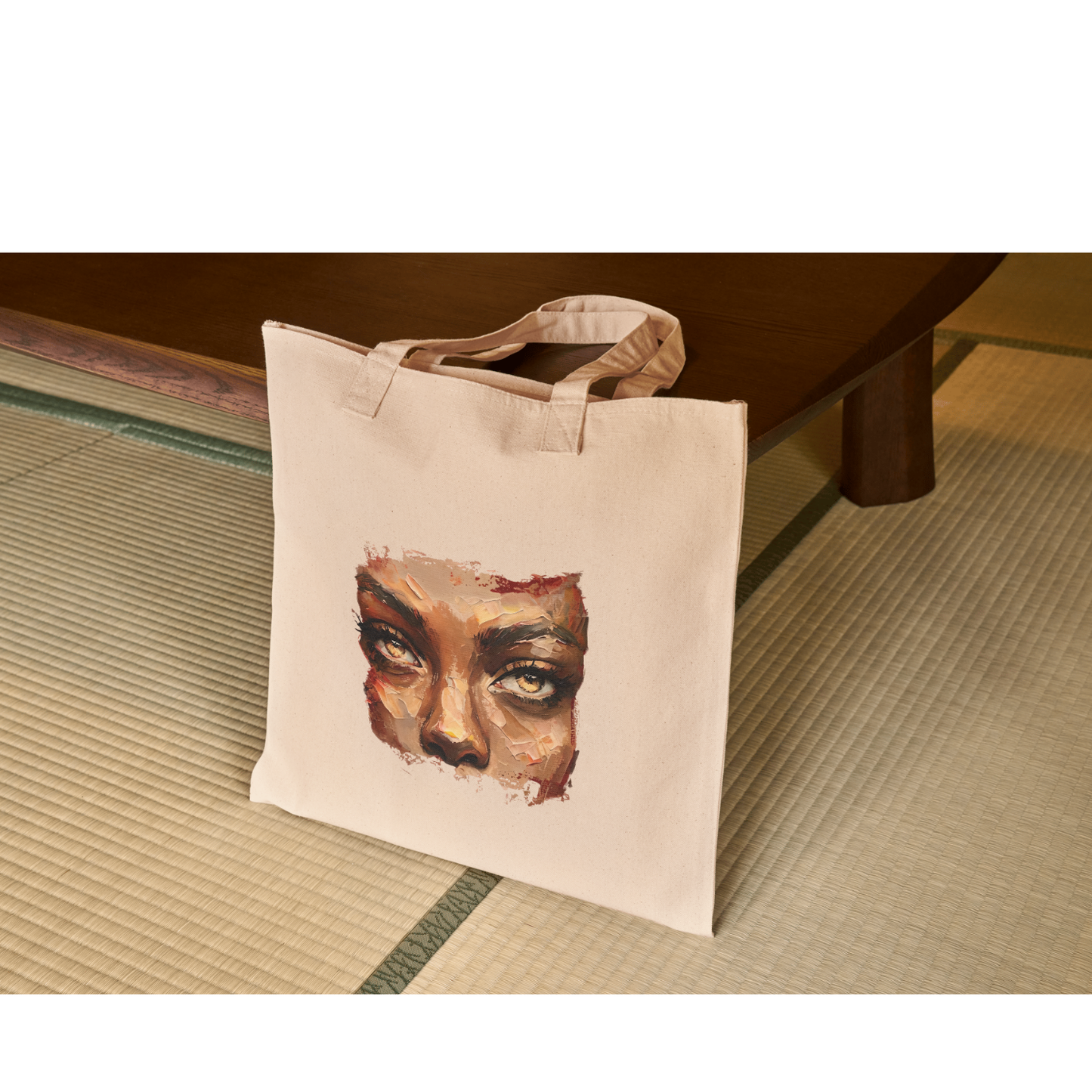 Resilient Gaze Artistic Portrait Tote Bag